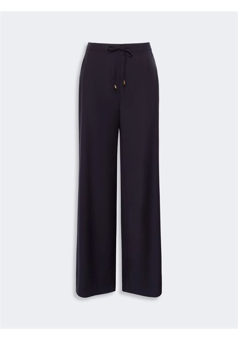 Max Mara Studio Pantalone Mstcrisma a Gamba Larga in Lana Blu Donna Max Mara Studio | Pantaloni | 2626136031600008